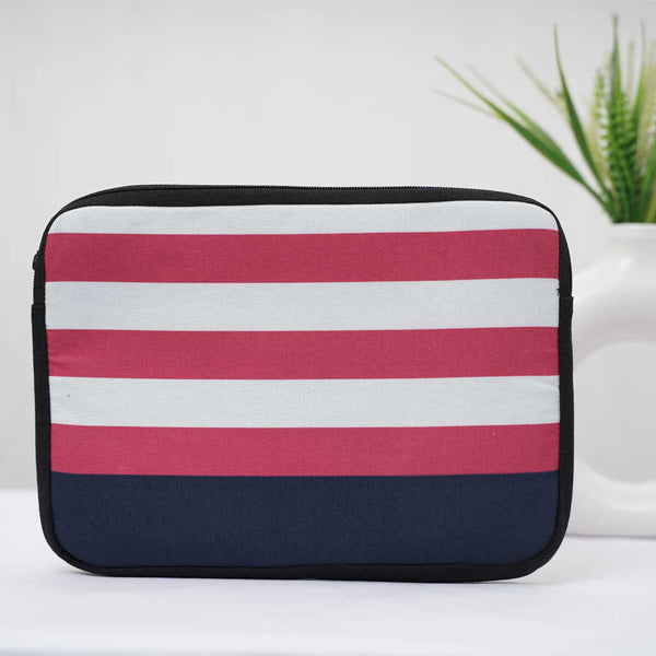 Red & White Stripes Printed Laptop Sleeve/Cover 11 inch