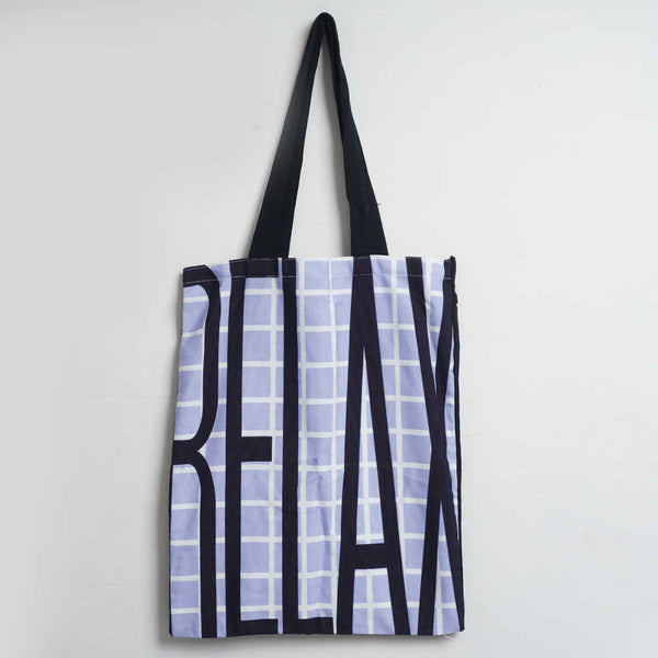 Relax Checks Printed Tote Bag