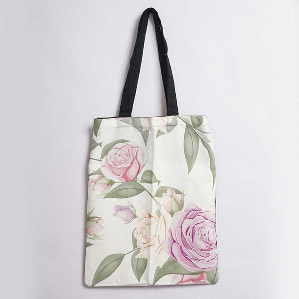 Roses Design Printed Tote Bag