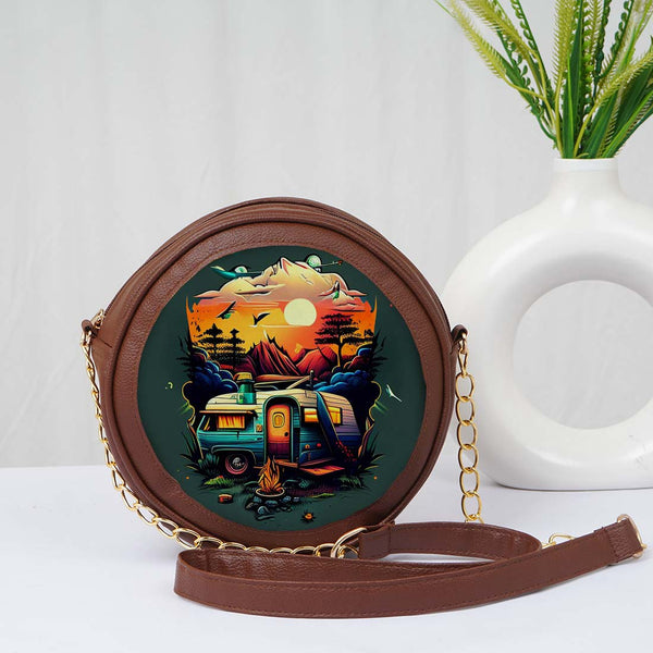 Personalised Round Sling Bag for Fashionable Adventures - Uncommongifts.in