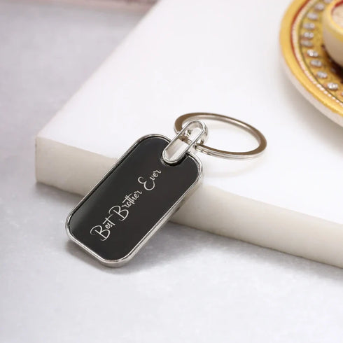 Personalized Best Brother Rakhi Gift Combo with Bottle & Keychain
