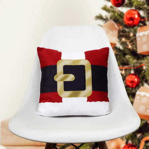 Santa Belt Christmas Printed Cushion - Uncommongifts.in