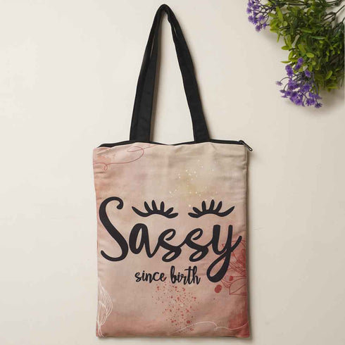 Sassy Since Birth Printed Tote Bag - Uncommongifts.in