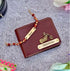 Personalised Men Wallet With Rudraksh Rakhi Combo