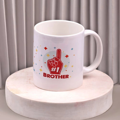 Personalised Cushion with Mug Rakhi Combo