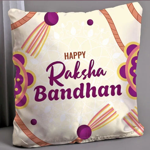 Personalised Cushion with Mug Rakhi Combo