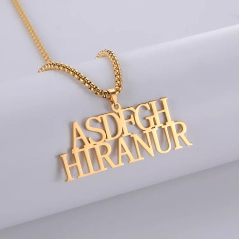 Personalised Large Size Box Font Name Pendant - Uncommongifts.in