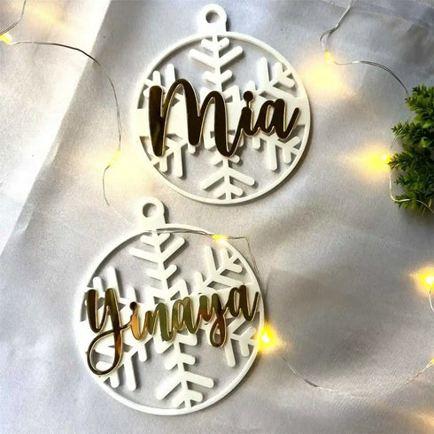 Personalized Snowflake Acrylic Ornament For Christmas