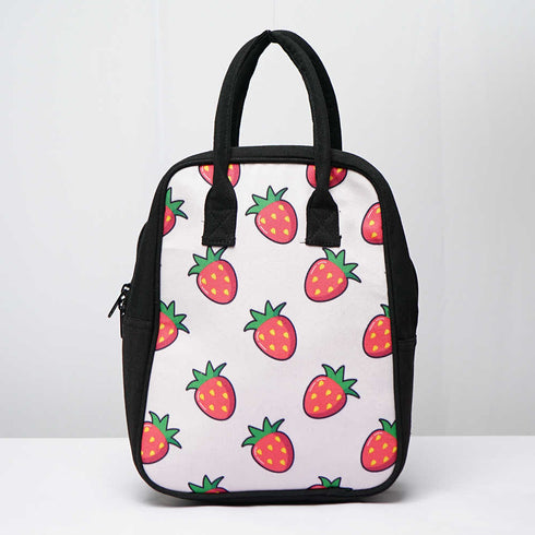 Straw Berry Canvas Lunch Bag