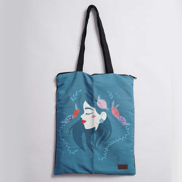 Stylish Girl Printed Tote Bag