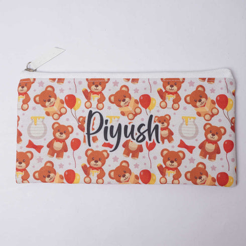 Teddy Printed Personalised Pouch