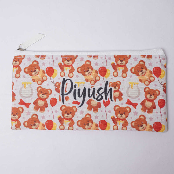 Teddy Printed Personalised Pouch