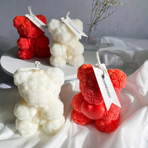 Teddy Shaped Candle For Valentine's Day