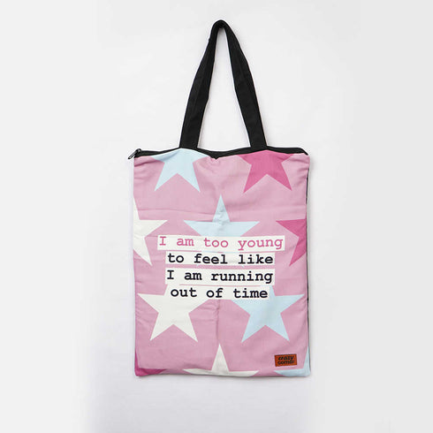 Too Young Printed Tote Bag