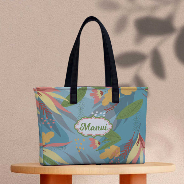 Tropical Print Women's Office Bag - Uncommongifts.in