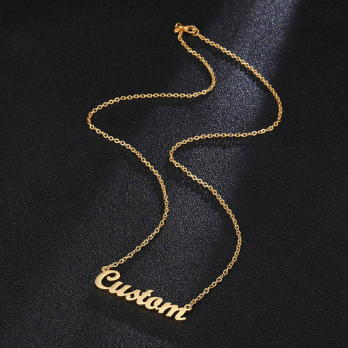 Personalised Gold Plated Name Pendant - Uncommongifts.in