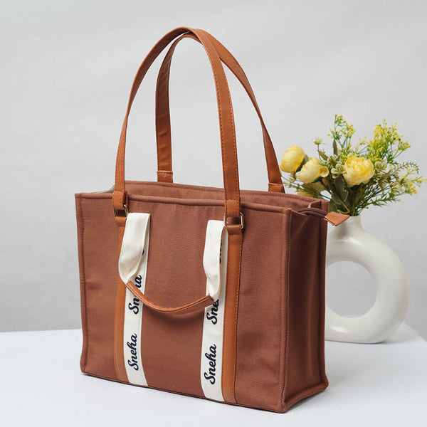 Brown Allure Personalised Handbag - Uncommongifts.in