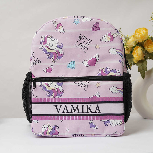 Personalised Unicorn Print Backpack - Uncommongifts.in
