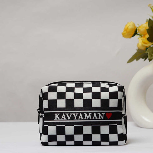 Personalized Geometric Black & White Box Pouch - Uncommongifts.in