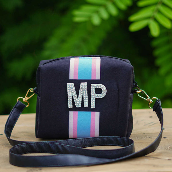 Blue Dazzle Personalised Pouch - Uncommongifts.in