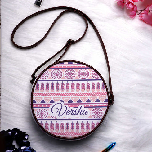 Multicoloured Printed Round Structured Sling Bag - Uncommongifts.in