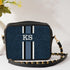 Customized Navy Blue Striped Sling Bag - Uncommongifts.in