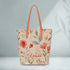 Women Beige Floral Printed Shopper Tote Bag - Uncommongifts.in