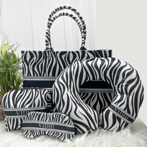 Black & White Animal Printed Personalised Combo Gift Set - Uncommongifts.in