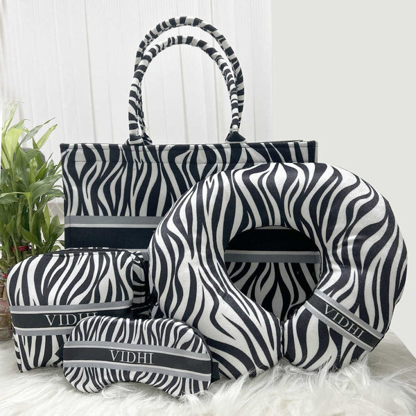 Black & White Animal Printed Personalised Combo Gift Set - Uncommongifts.in