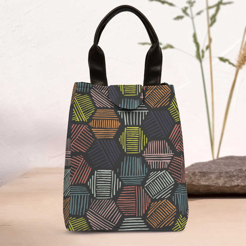 Printed Lunch Bag With Handle - Uncommongifts.in