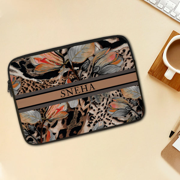 Printed Canvas Personalised Laptop Sleeve/Cover - Uncommongifts.in