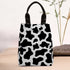 Black & White Printed Lunch Bag With Handle - Uncommongifts.in