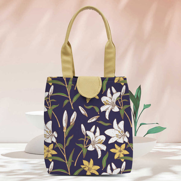 Printed Canvas Lunch Bag - Uncommongifts.in