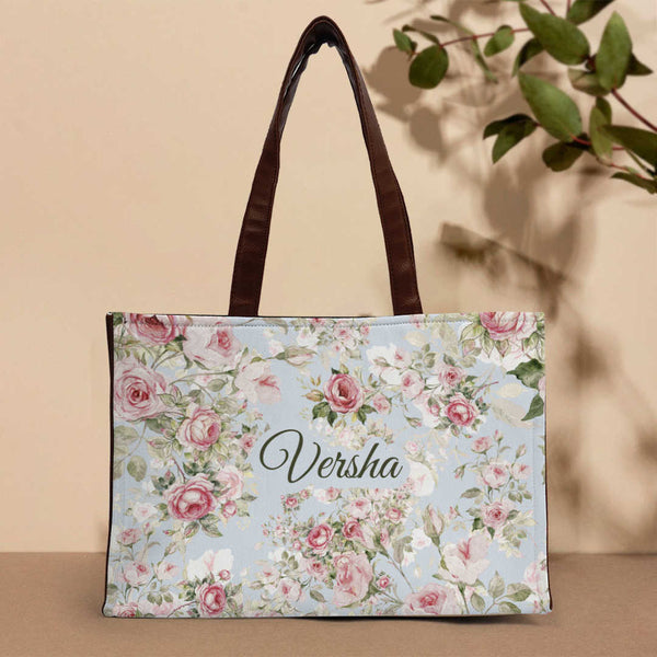 Personalised Floral Printed Handheld Box Bag - Uncommongifts.in