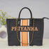 Black & Beige Luna Personalised Handbag - Uncommongifts.in