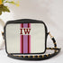 White Customized Striped Sling Bag - Uncommongifts.in