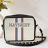 Personalised White Striped Sling Bag - Uncommongifts.in
