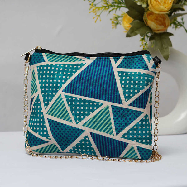 Blue Geometric Printed Sling Bag - Uncommongifts.in