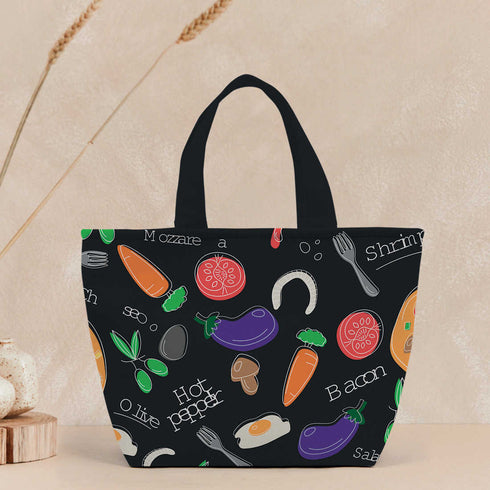 Printed Canvas Lunch Bag - Uncommongifts.in