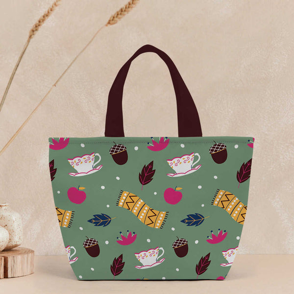 Printed Lunch Bag With Handles - Uncommongifts.in