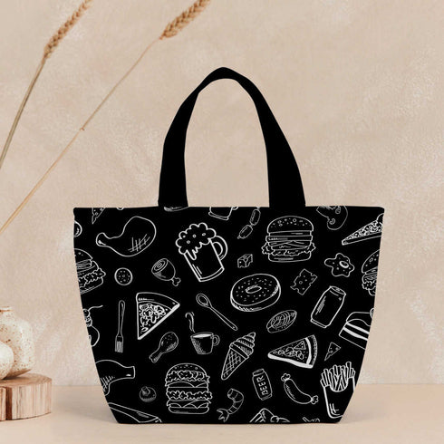 Printed Canvas Lunch Bag - Uncommongifts.in
