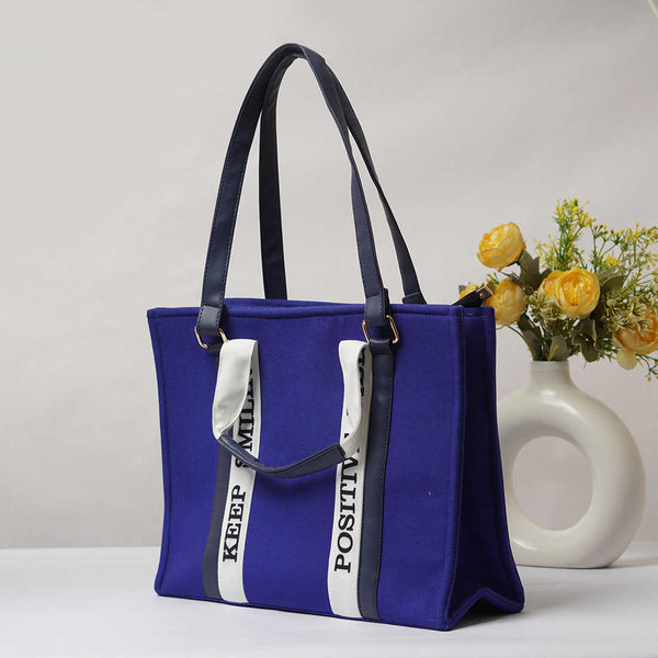 Blue & White Allure Personalised Handbag - Uncommongifts.in