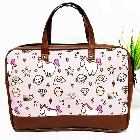 Unicorn Feather Canvas & PU Laptop Bag Fit 15.6 Inch Laptop