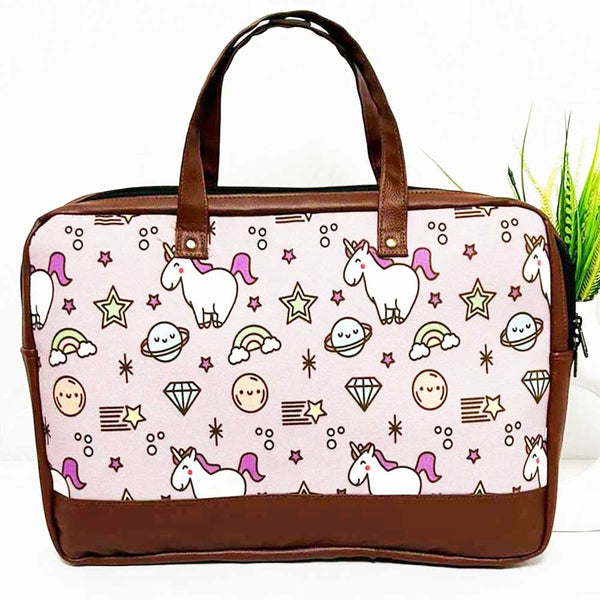 Unicorn Feather Canvas & PU Laptop Bag Fit 15.6 Inch Laptop