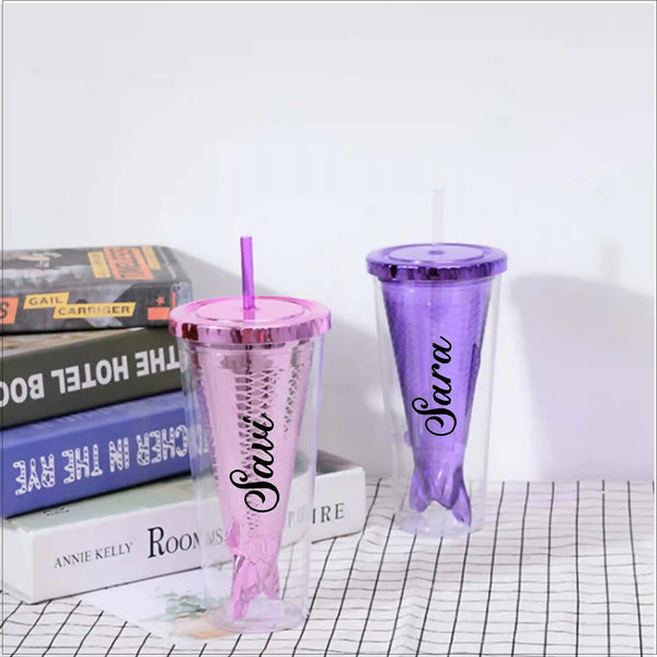 Personalised Pink Mermaid Sipper