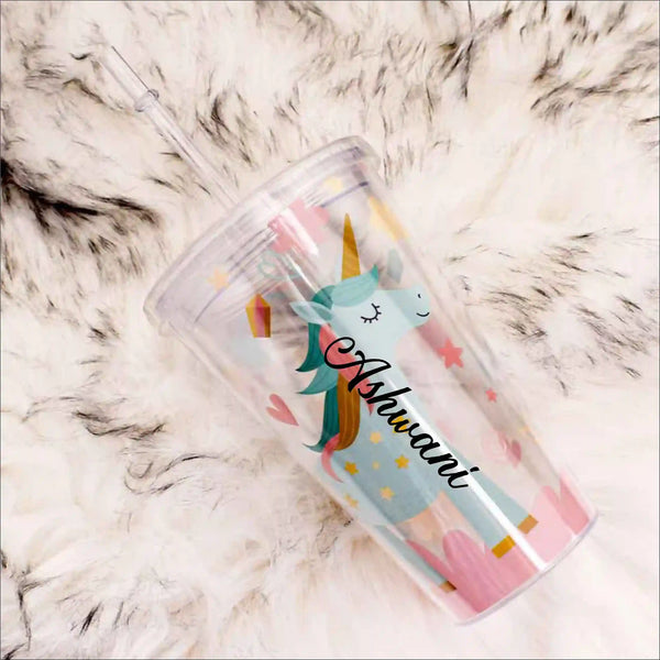 Personalised Graceful Unicorn Sipper Bottle