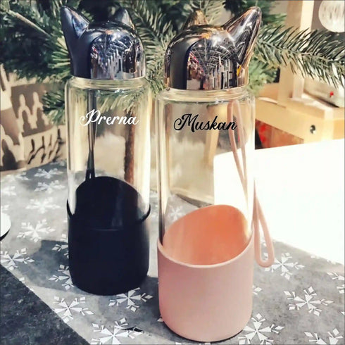 Personalised Borosilicate Glass Water Bottle