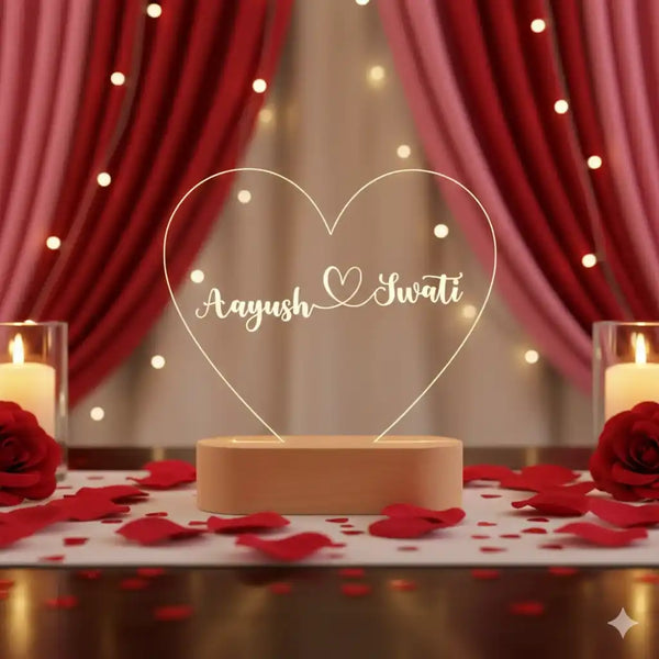 Valentine’s Customized Heart Shape Night Lamp for Couples