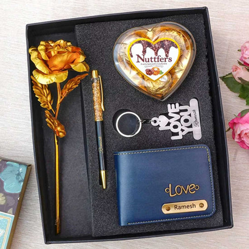 Valentine's Day Men's Gift Combo - Blue - Uncommongifts.in