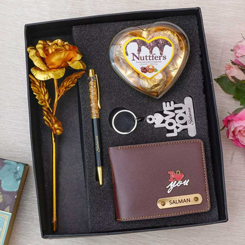 Valentine's Day Men's Gift Combo - Brown - Uncommongifts.in